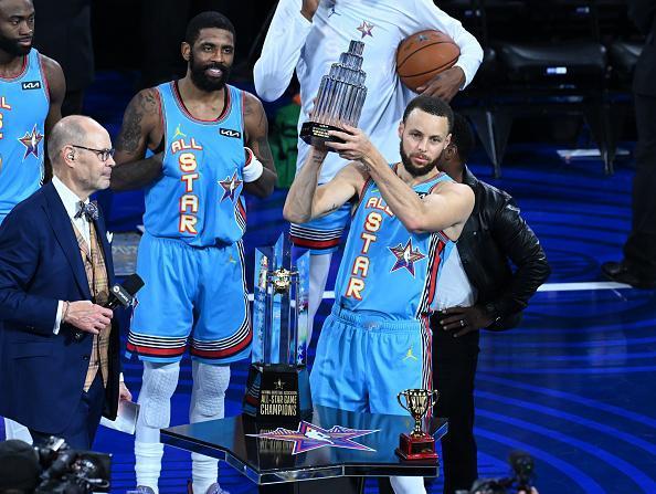 金州勇士队后卫斯蒂芬·库里荣获2025年NBA全明星赛MVP。库里在决赛中贡献了