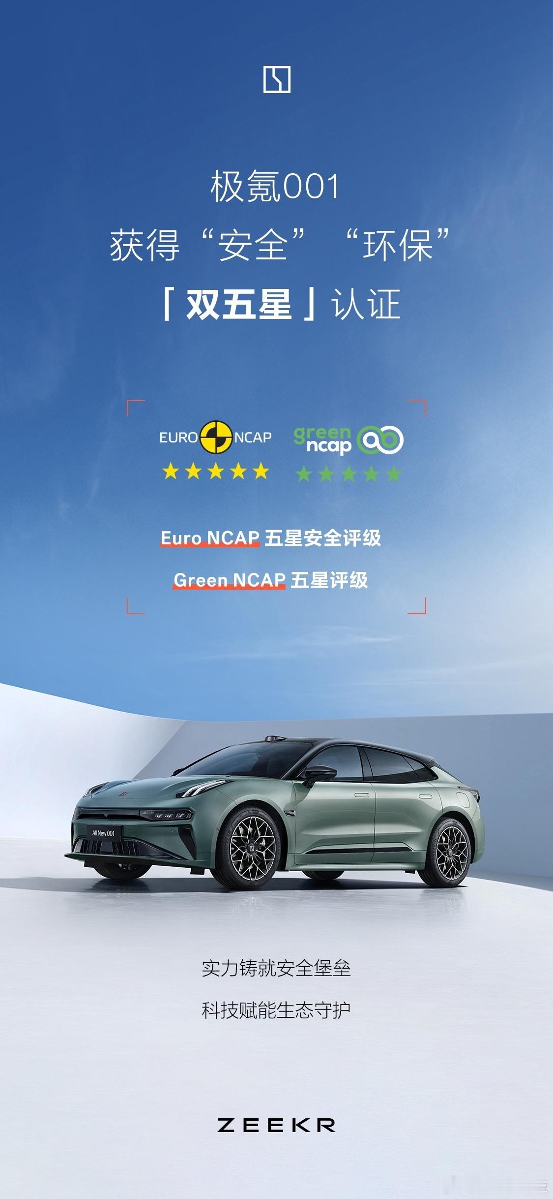 #极氪高管质疑懂车帝# 极氪001 获得 E-NCAP 五星安全评级，这成绩足以