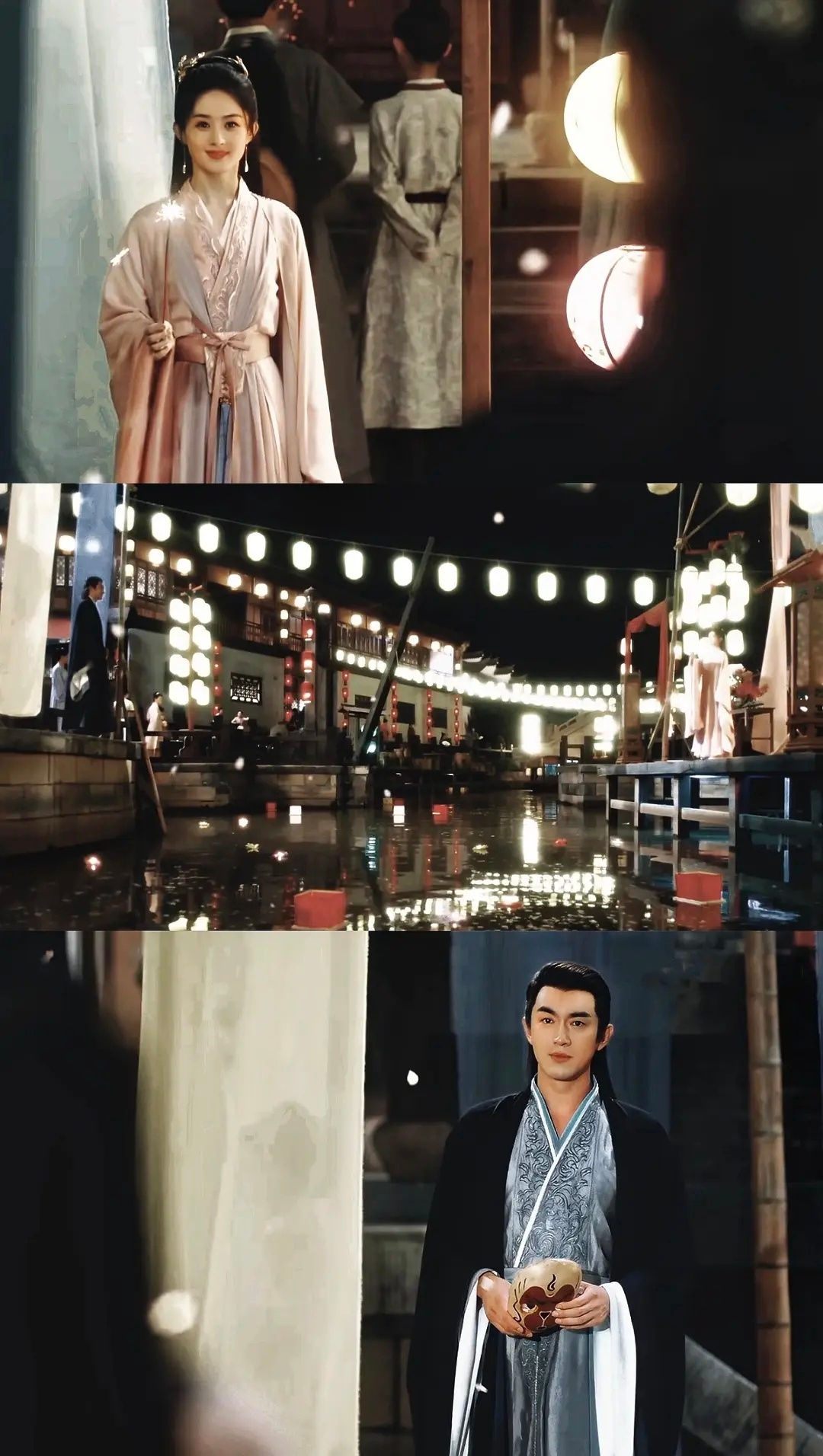 星玥在冰湖后第一次在灯会重逢，小说里就是这样的一幕。 