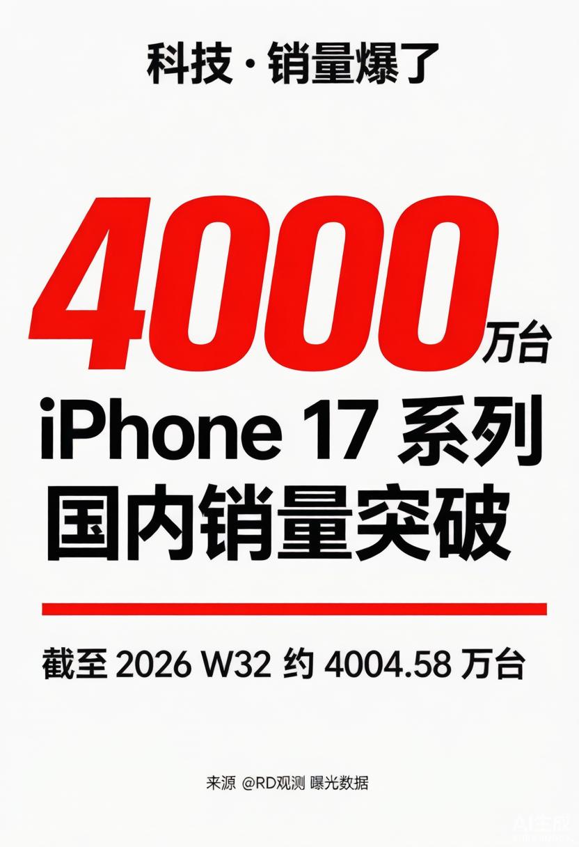 这才是遥遥领先，库克最后一舞完美谢幕
看博主说iPhone 17系列的销量已经来