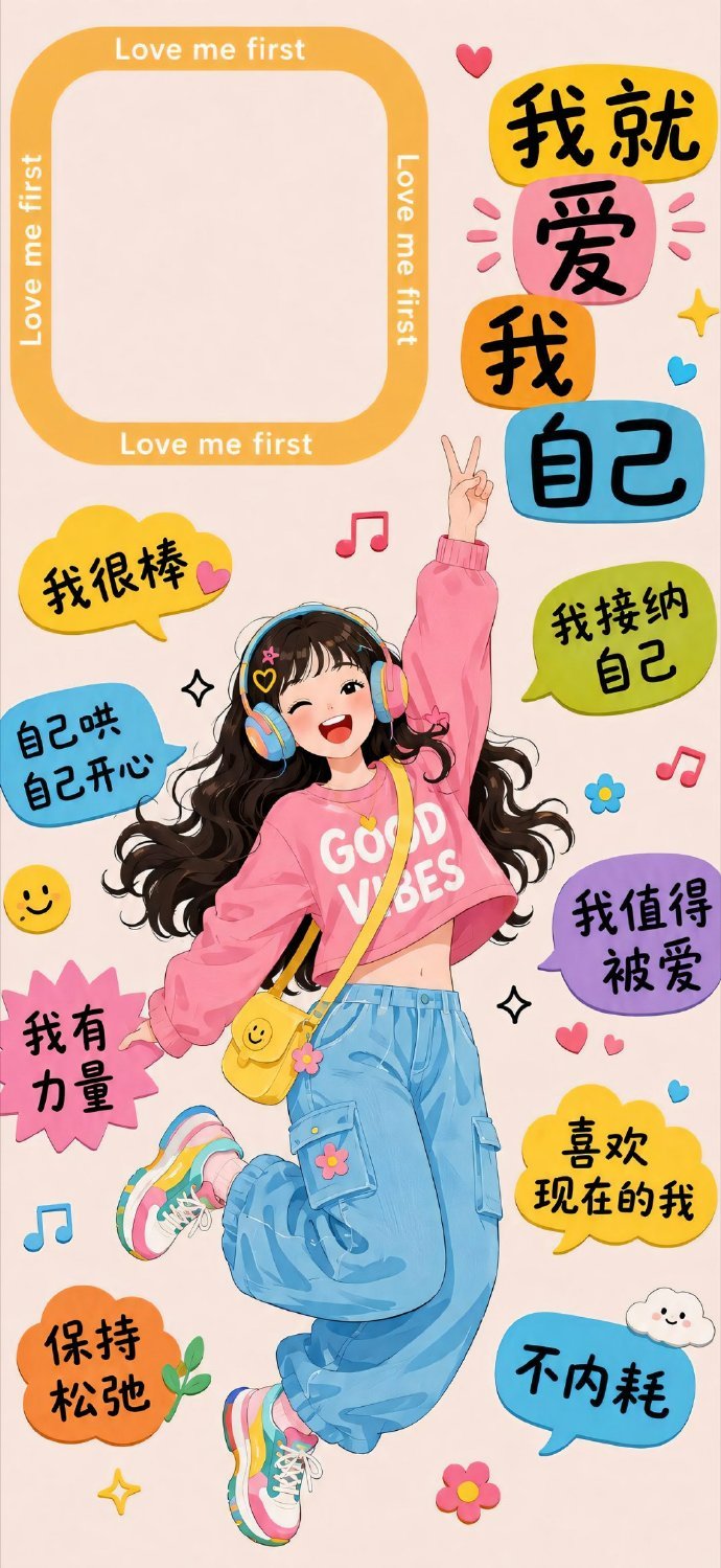 元气满满欧气爆棚女孩正能量壁纸. ⛱ 