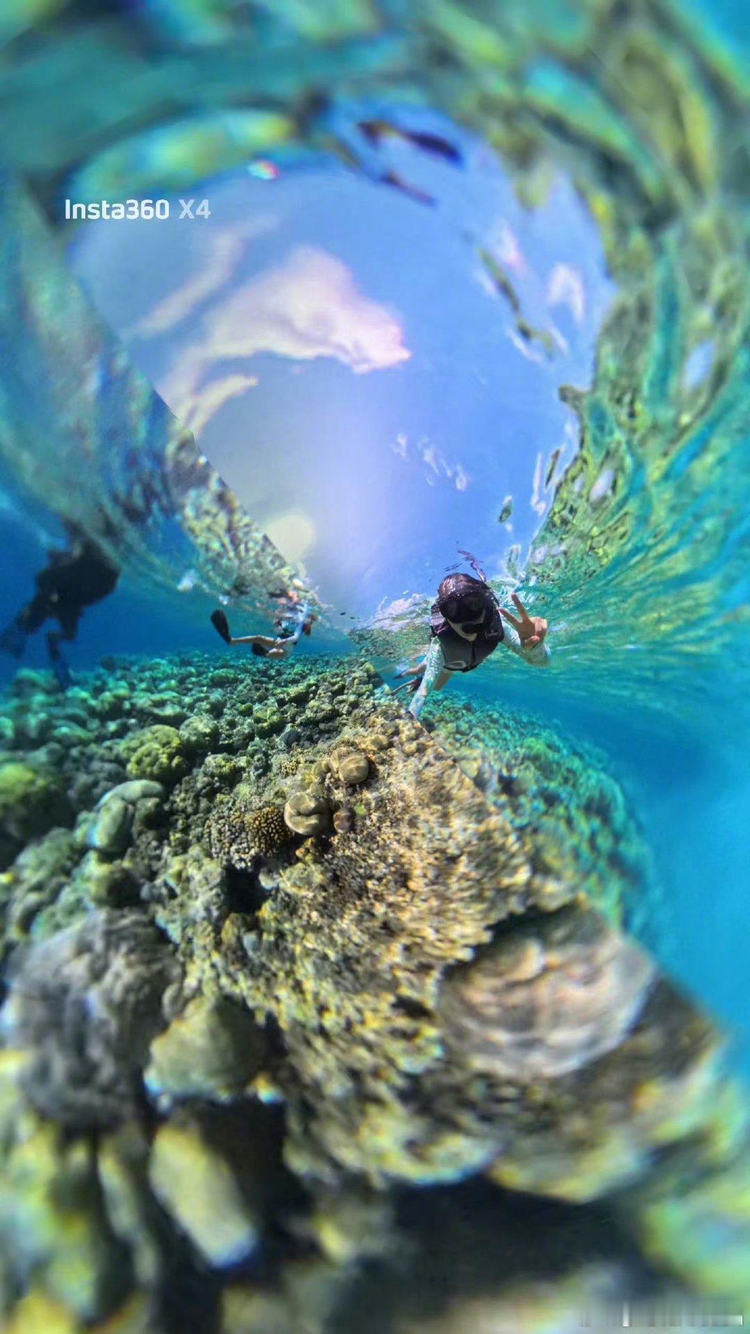 孙俪潜水照孙俪晒一家四口度假照孙俪晒一家四口度假照，和家人在一起的她笑得特别开心