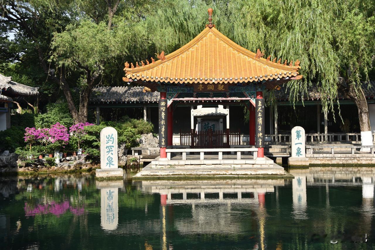 【济南五大泉群之趵突泉】
济南大概是世界上泉眼最密集的城市，家家泉水，户户垂杨，
