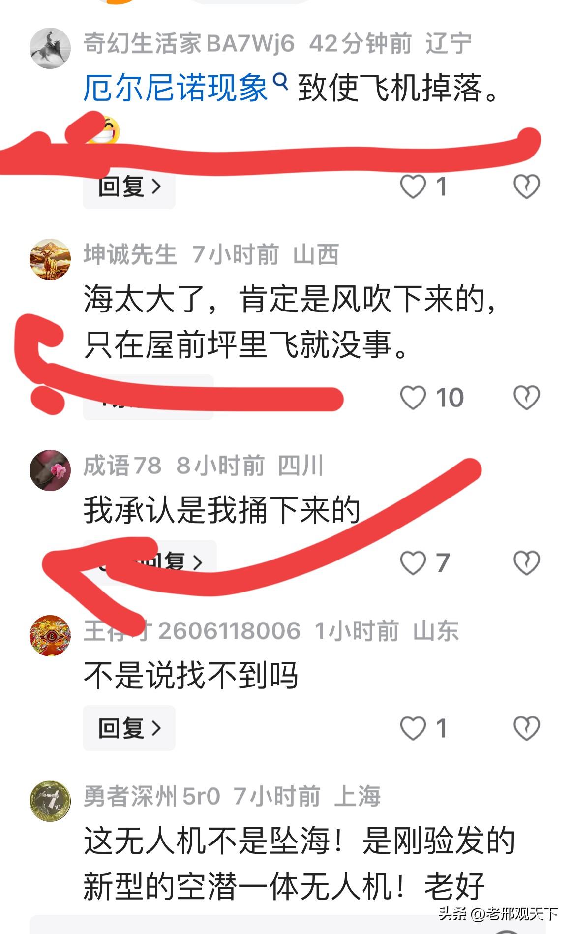 日本“全球鹰”直升机坠海，中国网友很快就找到“答案”了。

看了这一系列答案，除