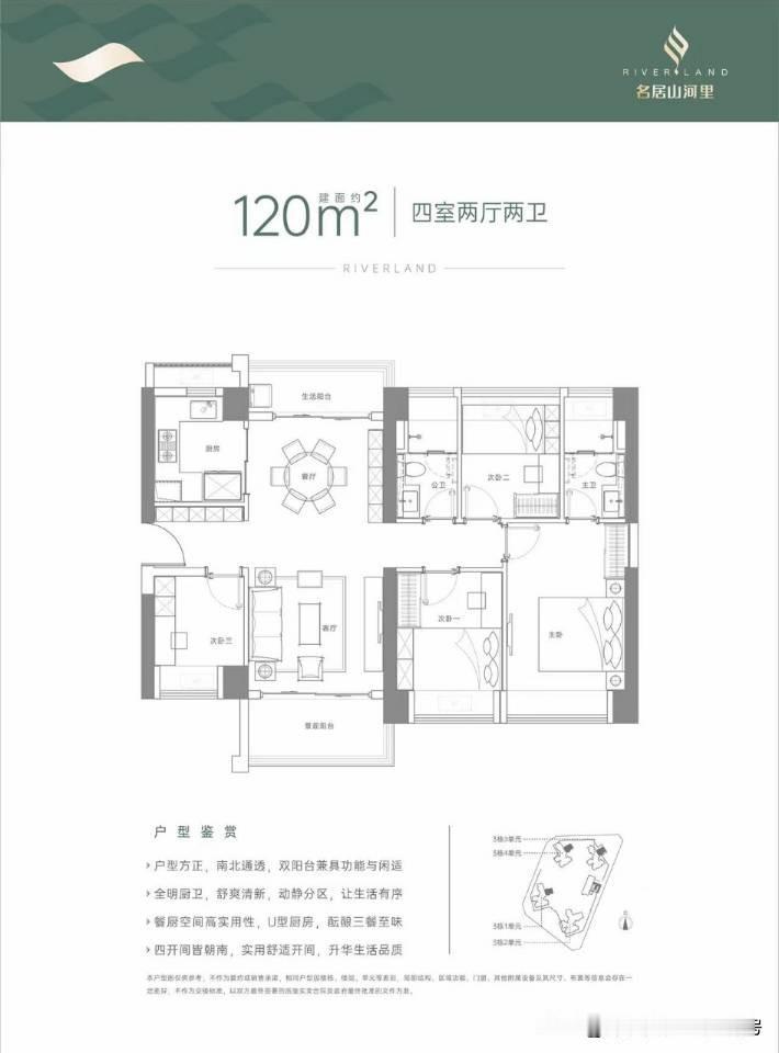 名居山河里最便宜精装4房
房号：3-1-301
面积：120平，通透户型
原价：