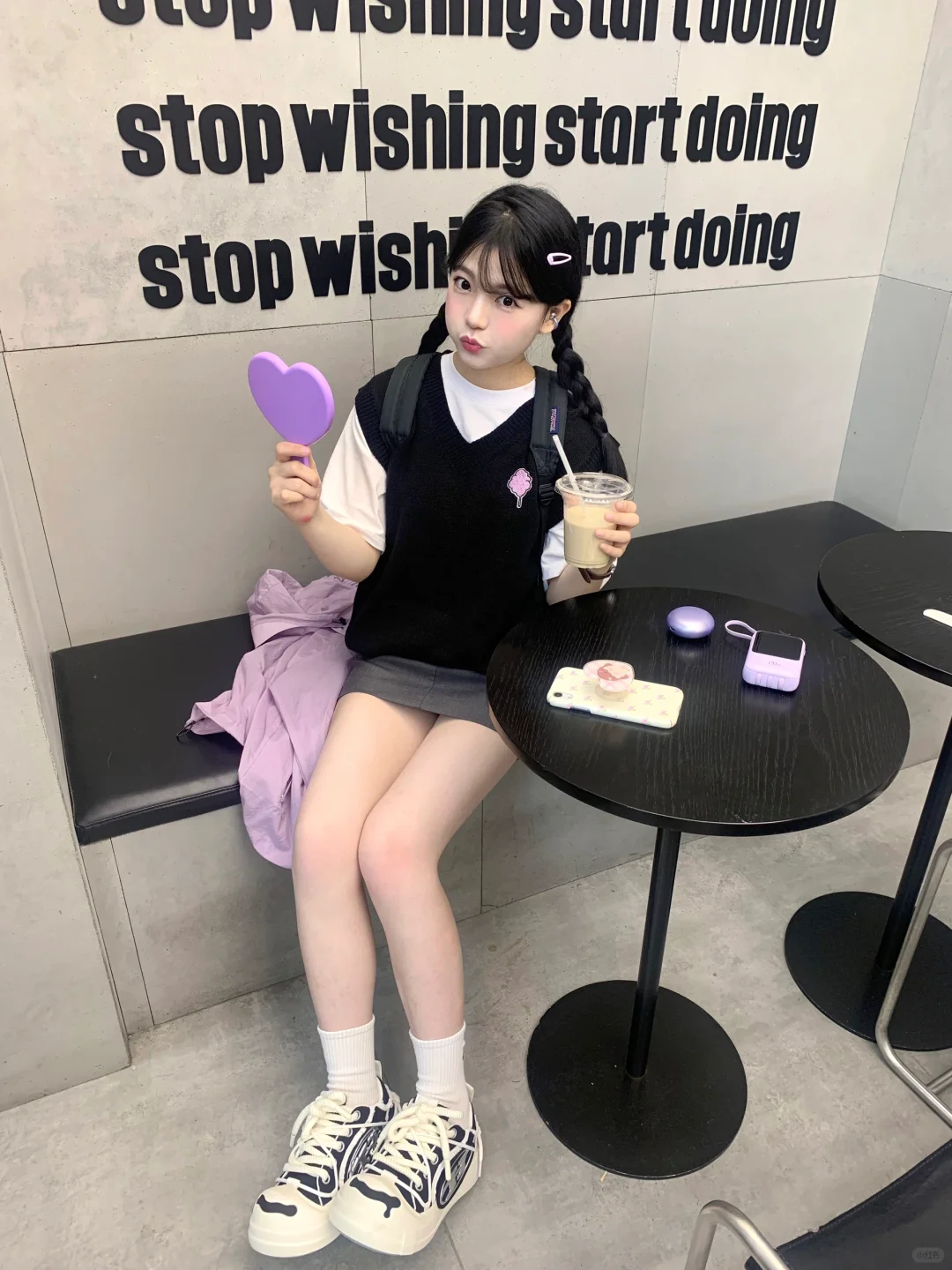 韩系🇰🇷高中生💜可爱棉花糖🍇葡萄汽水穿搭