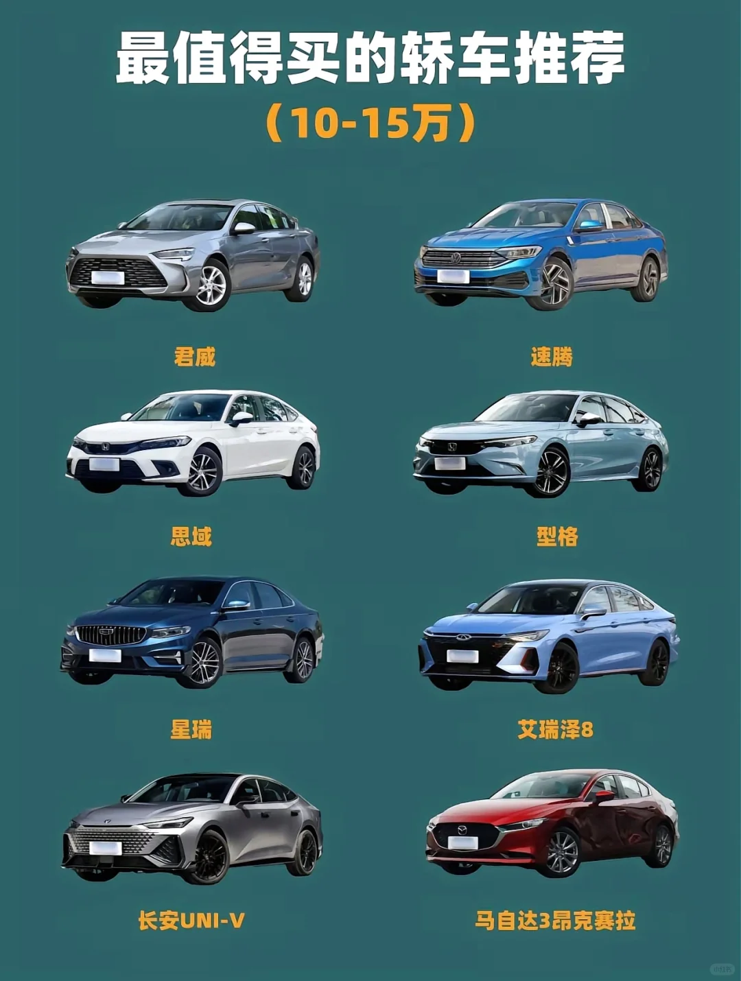 新手10-15 万车子推荐