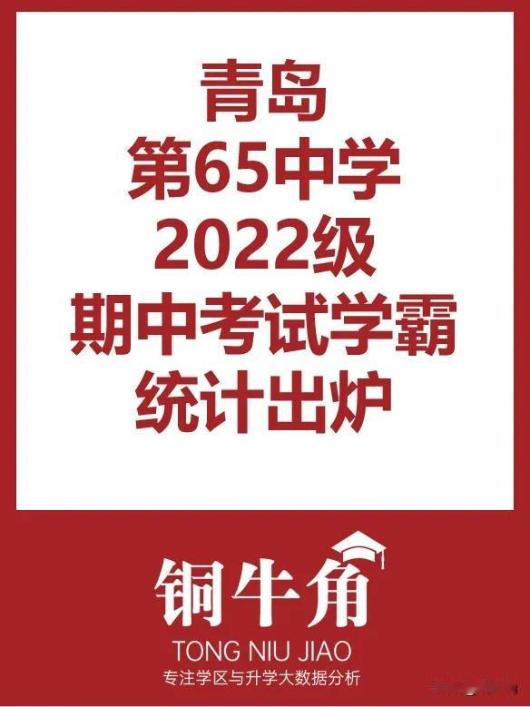 青岛65中2022级期中考试学霸统计出炉
 初中