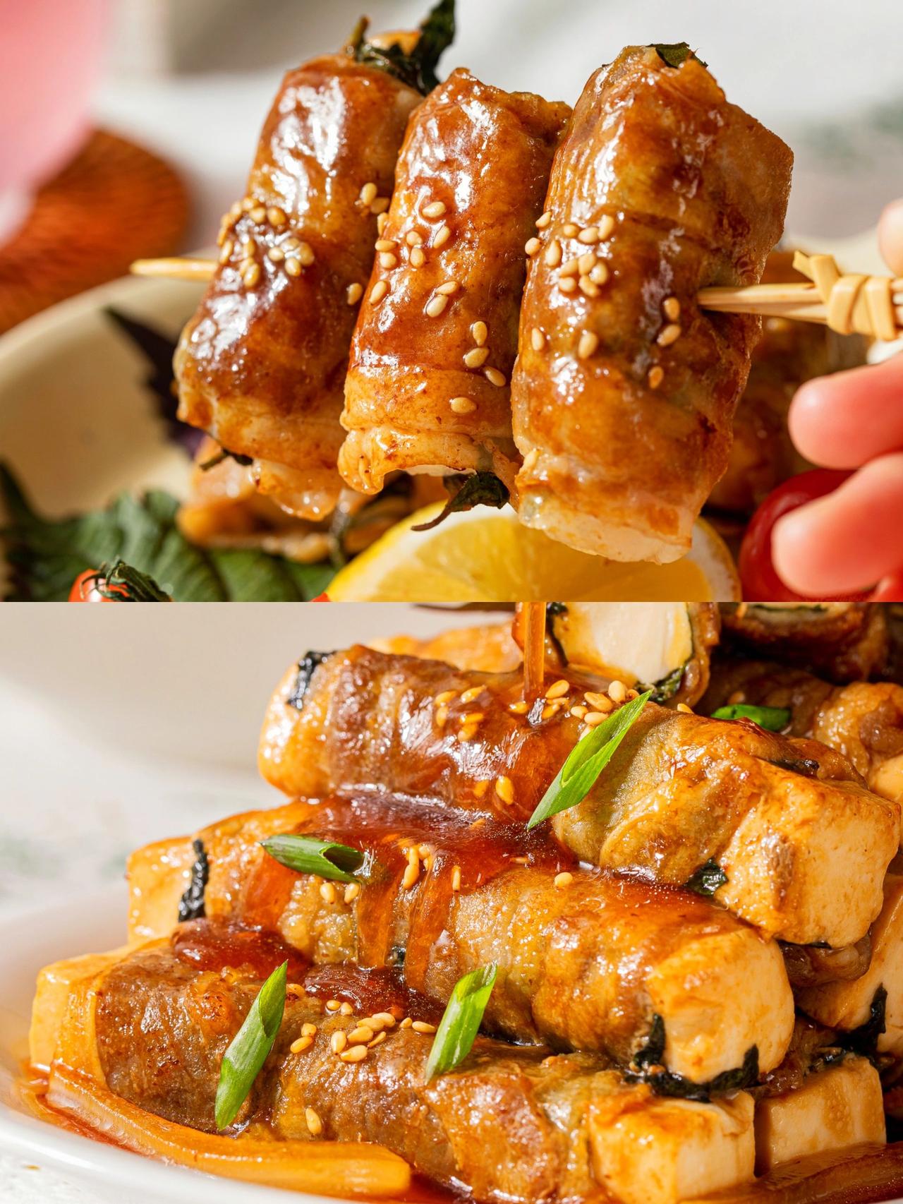 8分钟居酒屋料理，鲜香滑嫩爆汁，巨下饭

今天这道【紫苏牛肉豆腐卷】是我在居酒屋