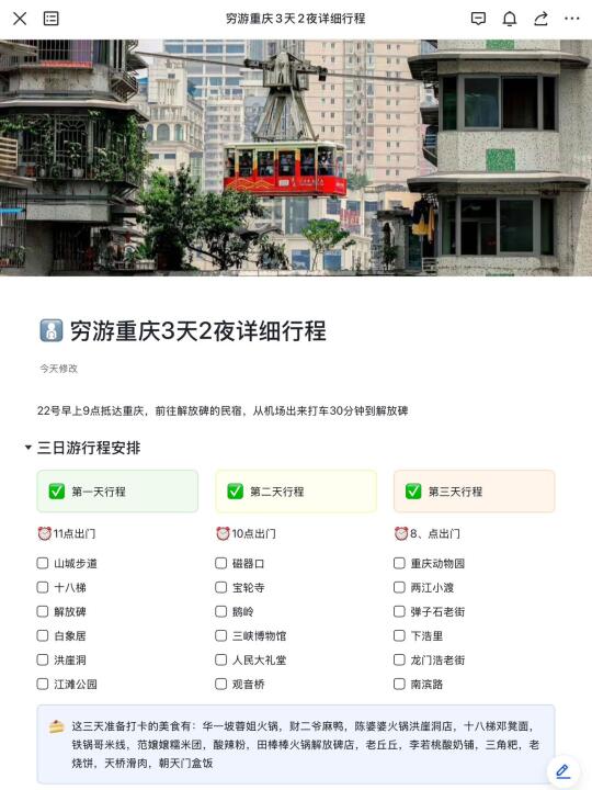J人闺蜜熬夜做的重庆攻略真的震惊💩我。。