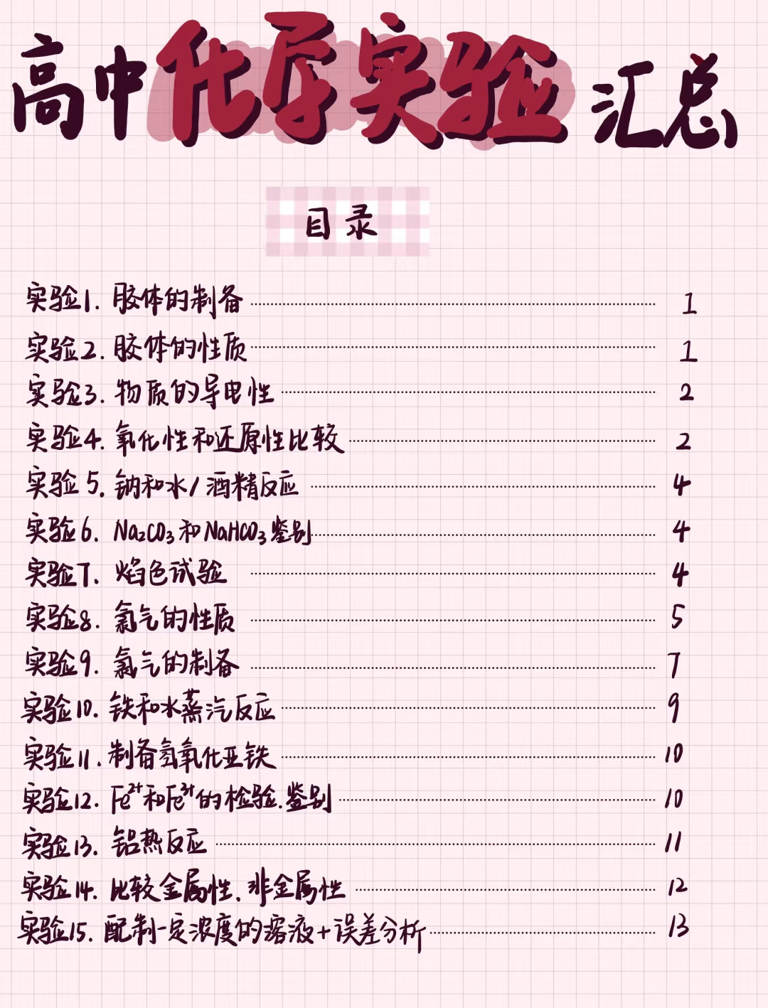 高三化学｜专题：高中实验汇总‼️（第一弹）👏