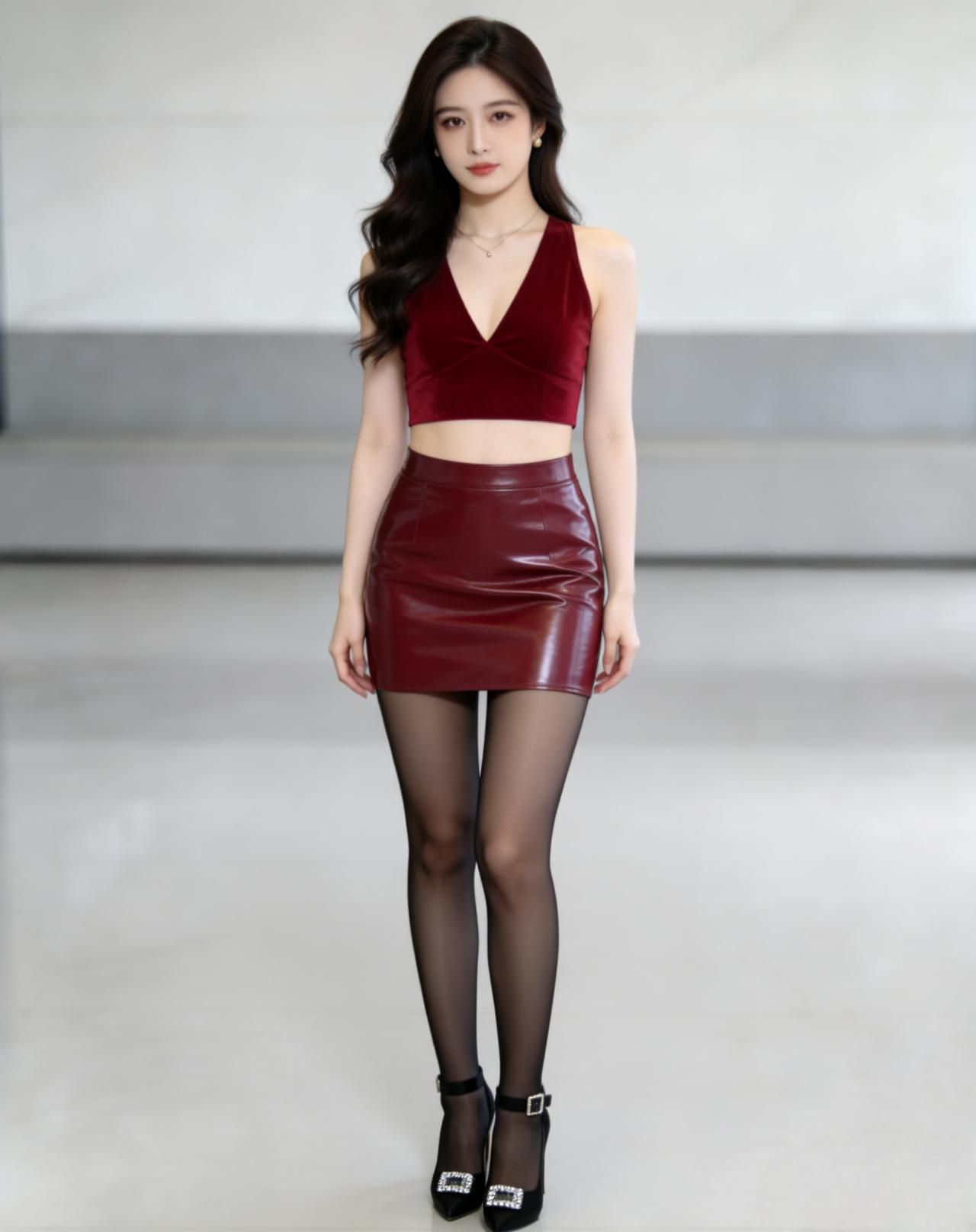 什么样的穿搭可以成为气质女神?
一身红调御姐风穿搭，气场十足又不失妩媚：
 无袖