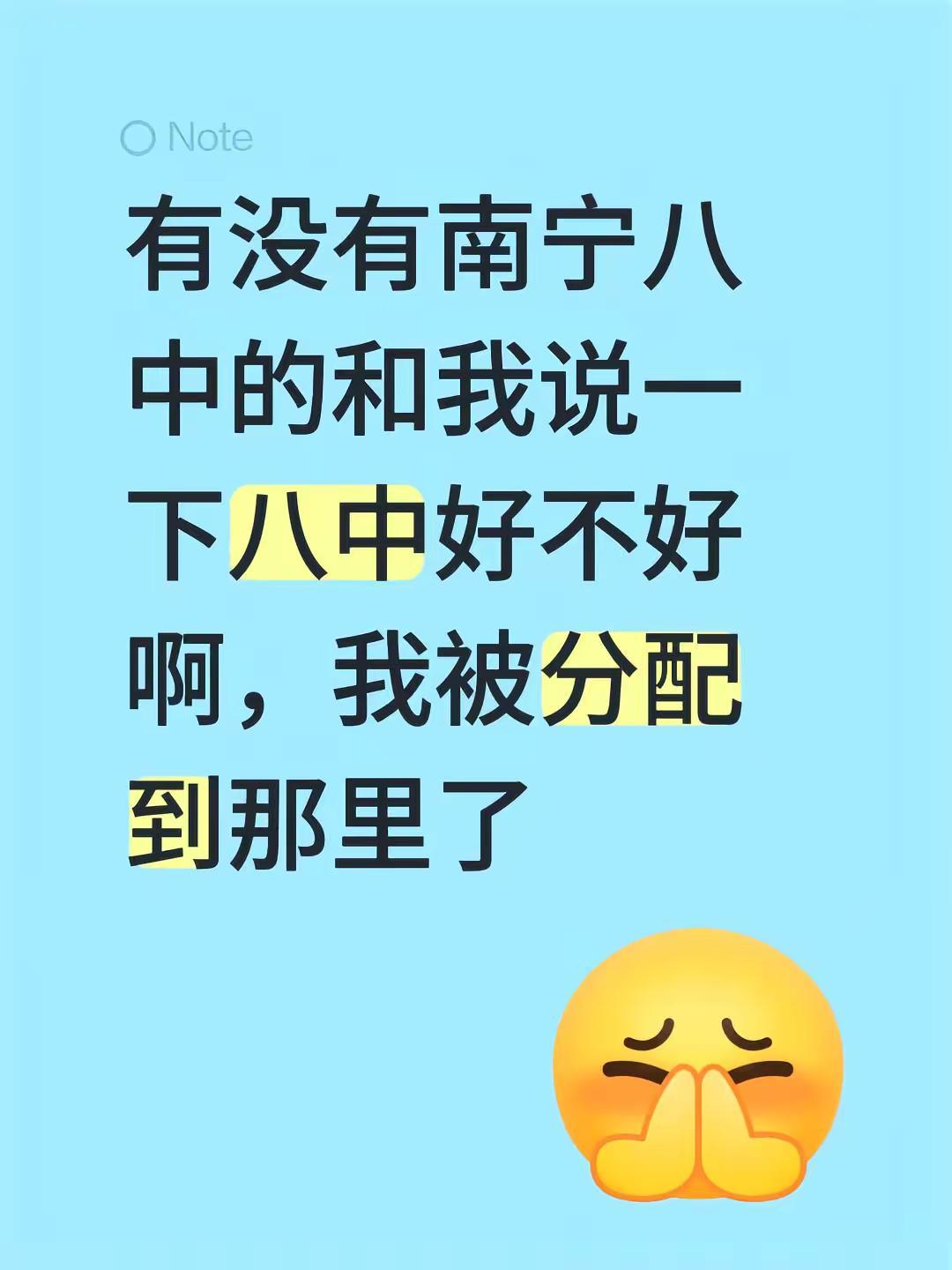有没有南宁八中的和我说一下八中好不好啊，我被分配到那里了