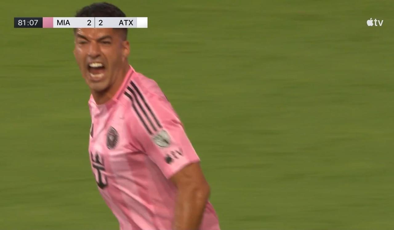 梅西头球破门+任意球击中横梁，苏牙替补进球扳平比分，迈阿密国际2-2逼平奥斯汀，