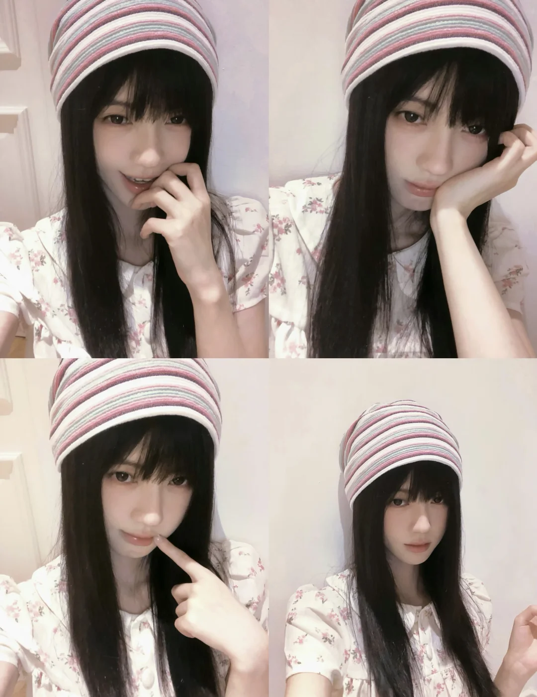 鞠婧祎今日最新四宫格自拍🤳太美了宝