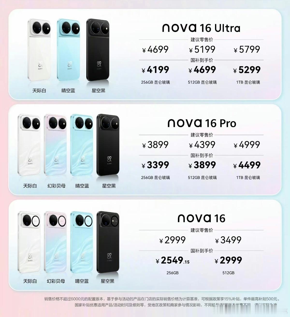 nova16价格这代价格大家觉得如何？看完华为发布会，我觉得nova 16Pro