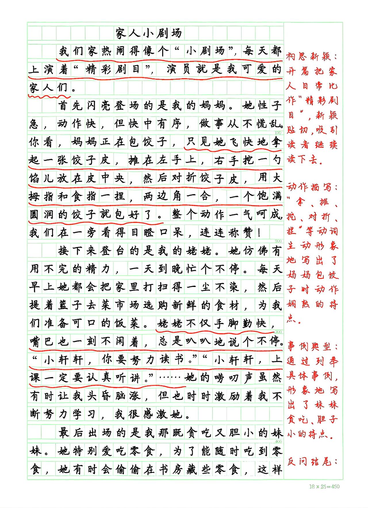 四年级上册语文，第二单元习作《我的家人》精选范文3篇，收藏备用