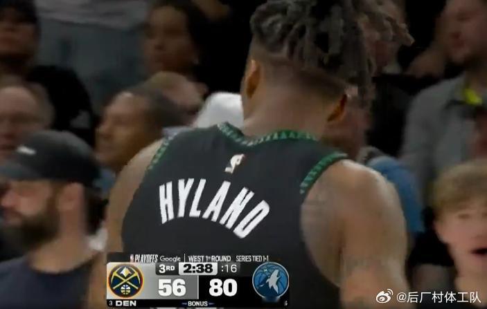 掘金vs森林狼 没想到掘金落后20多分的情况下，海兰德还来杀人诛心 