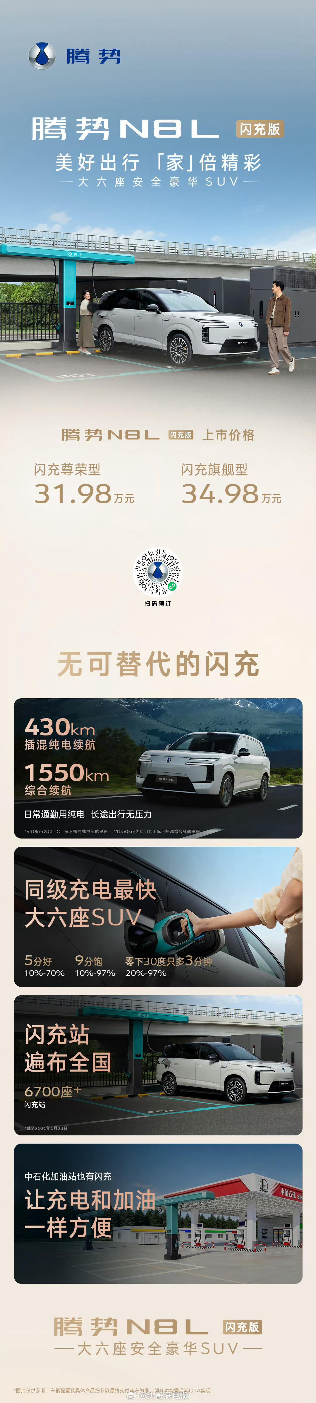 在闪充、安全、操控、体验上，腾势N8L确实是无可替代的大六座安全豪华SUV31.
