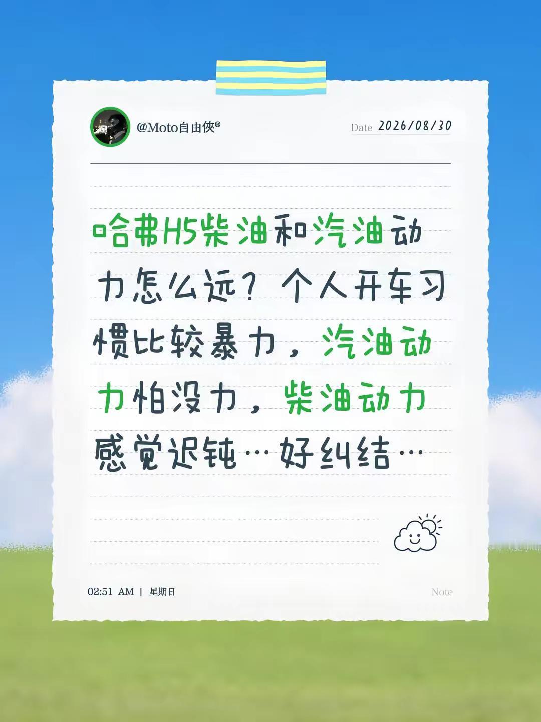 哈弗H5怎么选。来自@群聊・哈弗H5野路子車友會：哈弗H5柴油和汽油动力怎么远？