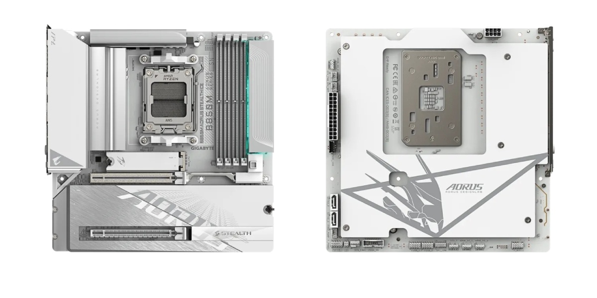 技嘉上线B850M AORUS STEALTH ICE主板，旗下首款背插M-AT