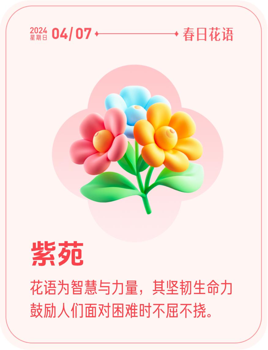 #春日花语#我抽到了「🌸紫苑花语卡」🔗戳这里👉快来一起玩春日扭蛋机，送自己