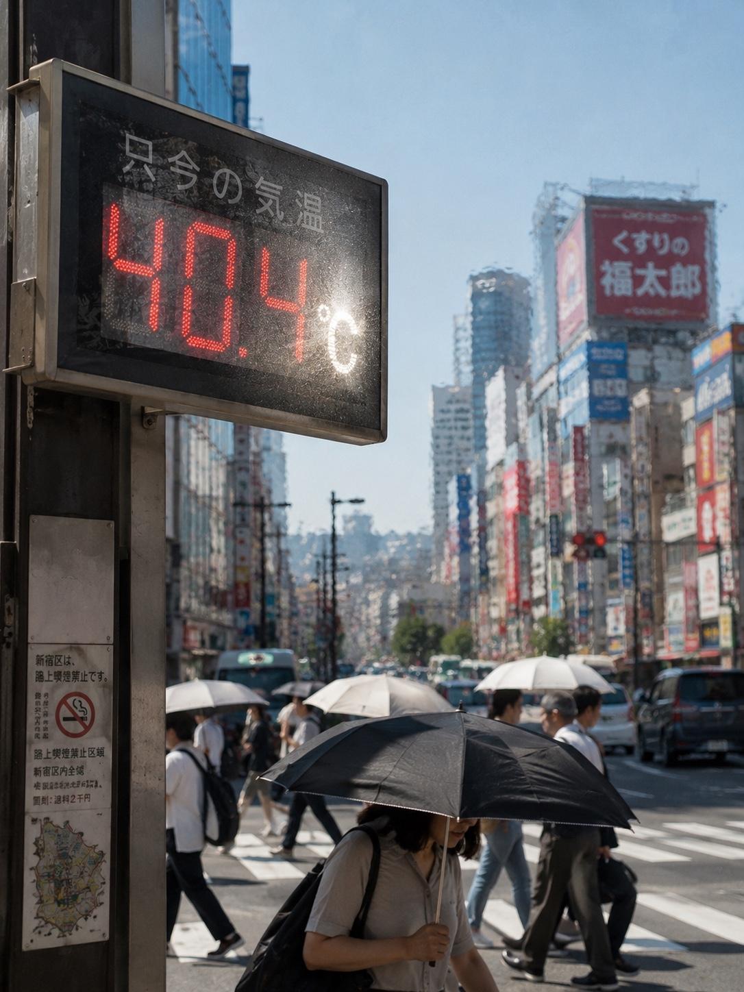 40度以上才算“酷暑日”——日本今年头一回。

我查了下东京天气，38.8度。搁