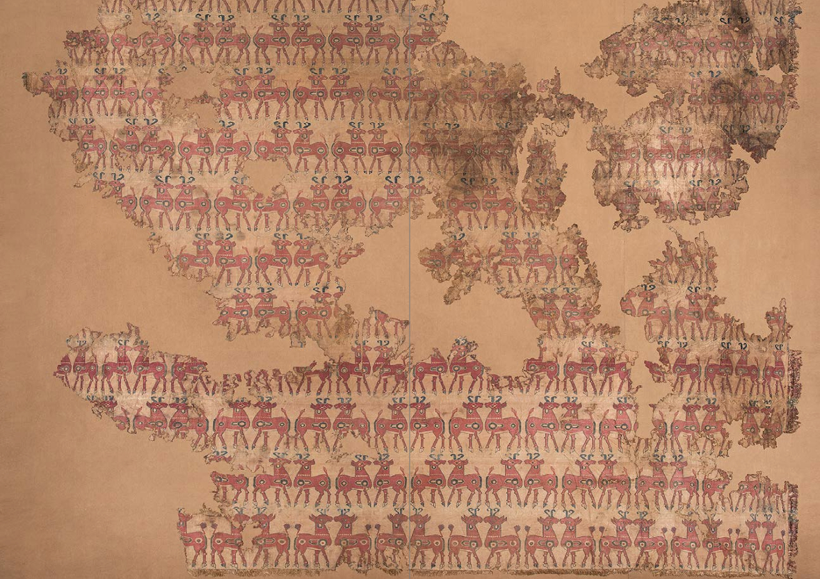 古董商Christian Deyd经手的13世纪残损的西域至中亚地区的一匹锦, 