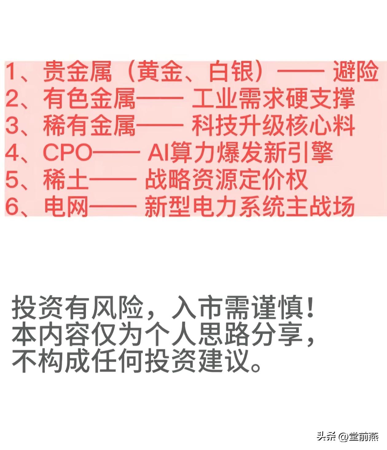 美伊开始了，A子们准备好了
1，贵金属（黄金、白银）路线

2，有色金属工业路线