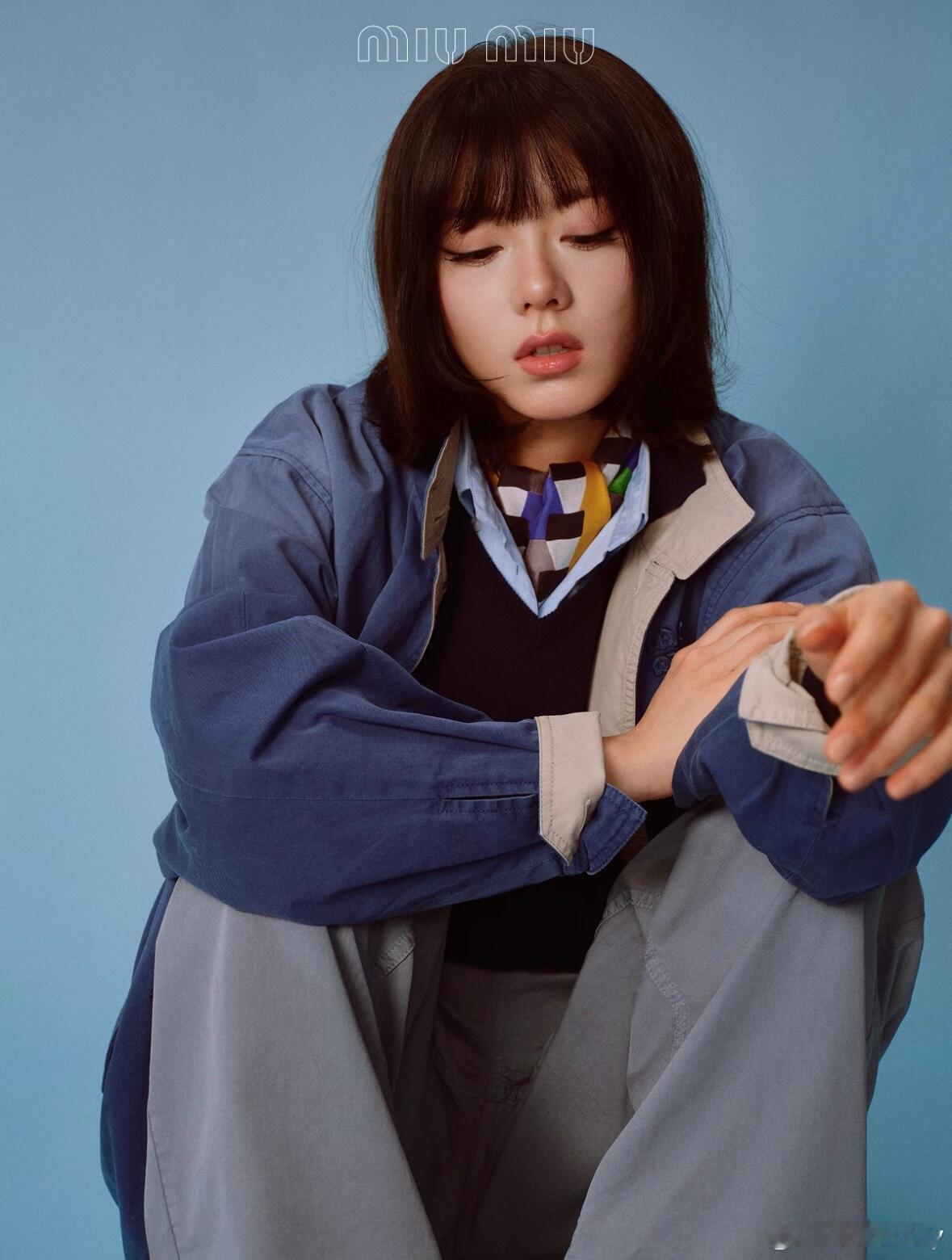 赵今麦 ✖️ Miu Miu 蓝色精赵今麦又又又美了！作为Miu Miu品牌大使