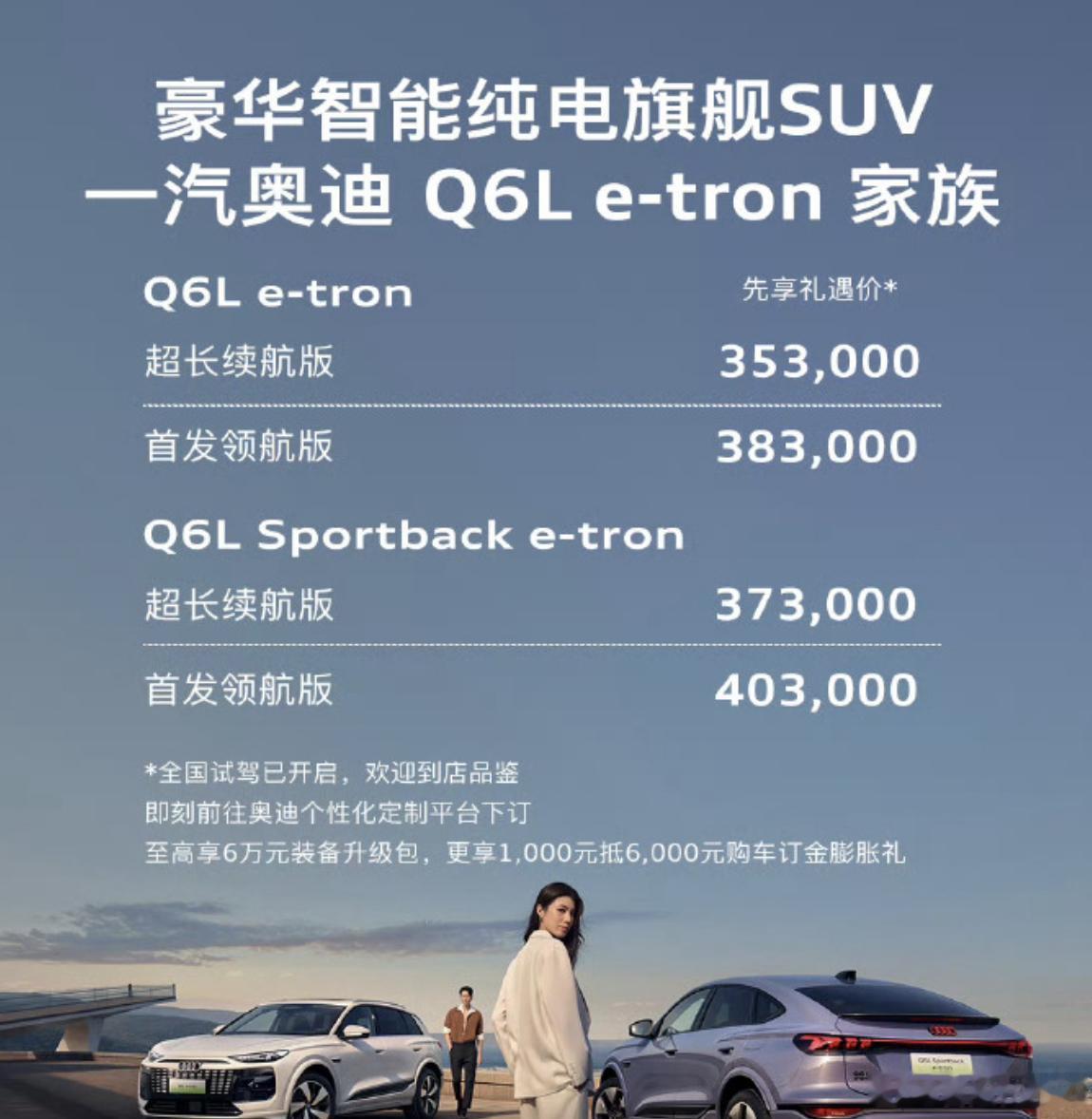 一汽奥迪Q6L e-tron家族上市35万的价格起步大家还满意么 ​​​