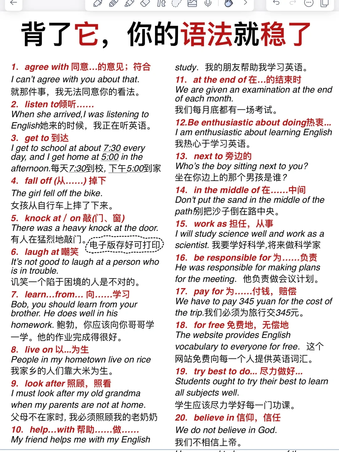 拯救零基础语法！狠狠提升！100个语法公式！