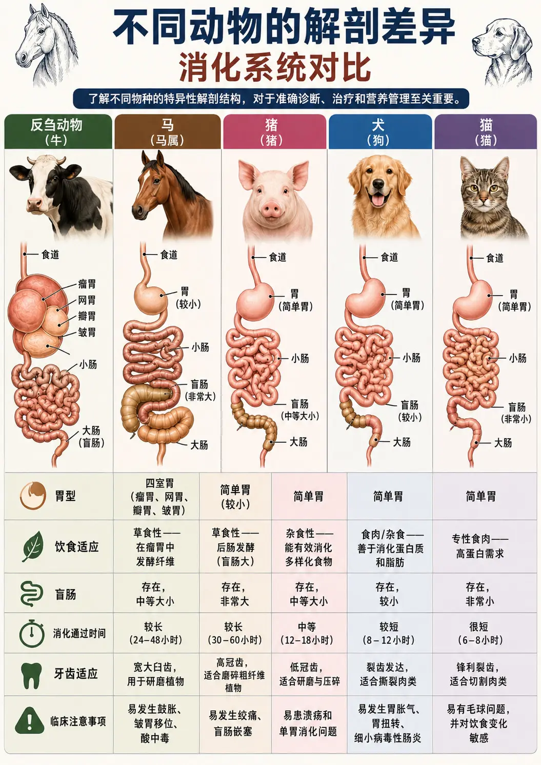 一张图看懂猫狗消化区别，喂对粮、少踩坑！🐶 狗狗：偏杂食的单胃动物 ...