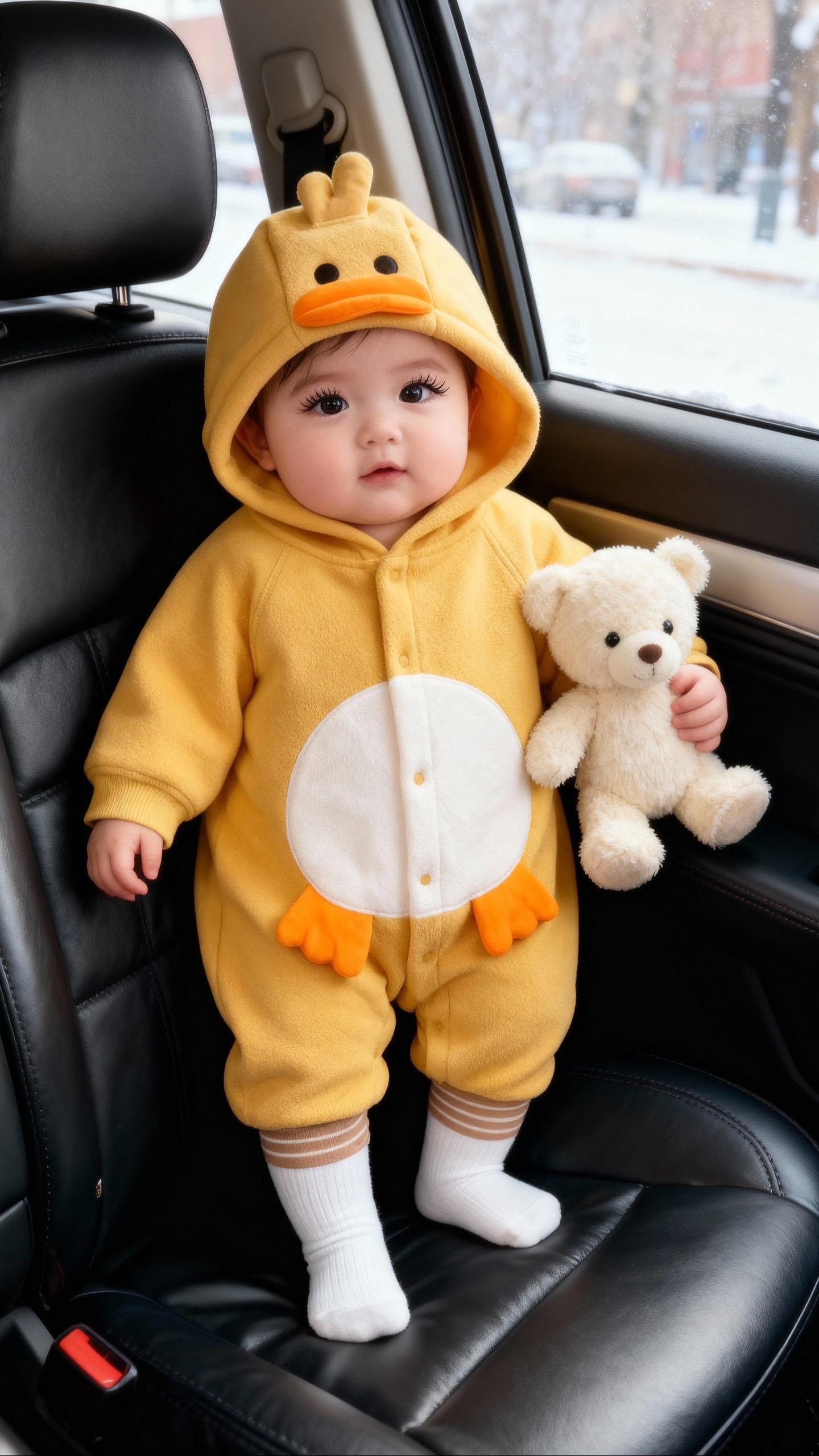 超可爱的小鸭子宝宝呀，软乎乎的，好像抱着一只小鸭子，治愈了整个冬天！