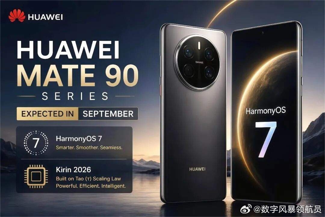 Mate90 线下真机细节曝光：方形模组回归，全系直屏 + 2 亿主摄，外观大改