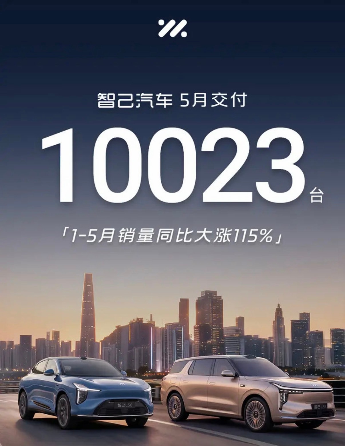 【智己汽车5月交付10023台 1-5月销量同比增长115%】6月1日，智己汽车