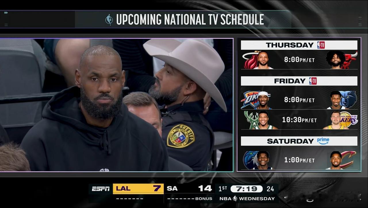 湖人超级球星詹姆斯真是心忧球队！在今天湖人客场挑战马刺的比赛中，当时比赛进行到了