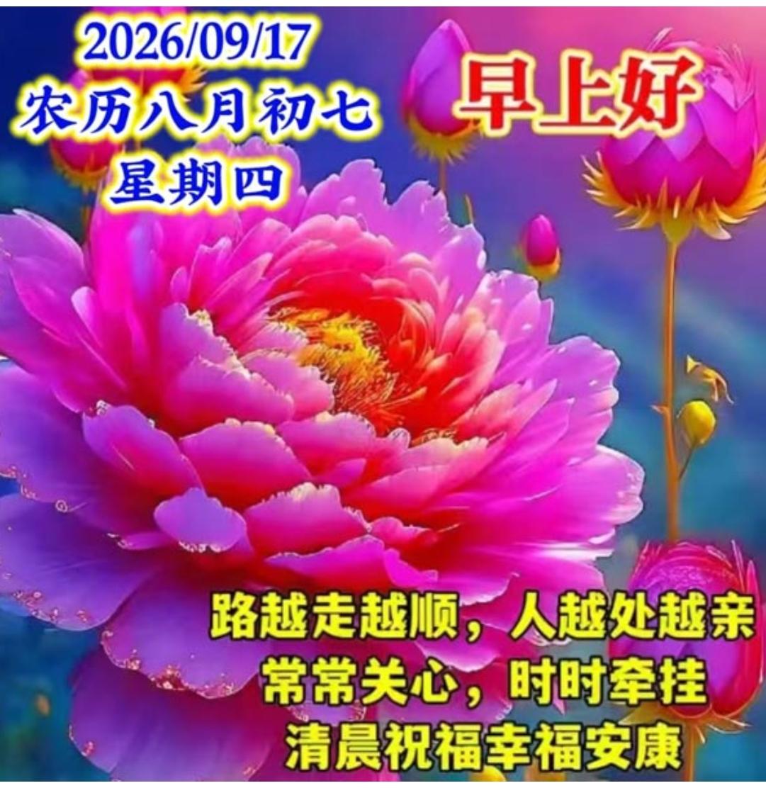 美好的清晨，亲切的问候；
祝福是心愿，联络是思念；
不论风和雨，关爱永不变；
愿