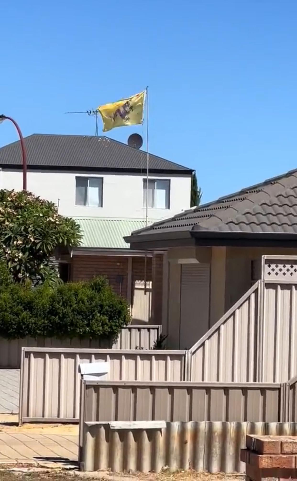 有人在澳大利亚拍到清朝的黄龙旗，这可能是某个满清后人给自己升的旗，以此显示其身份