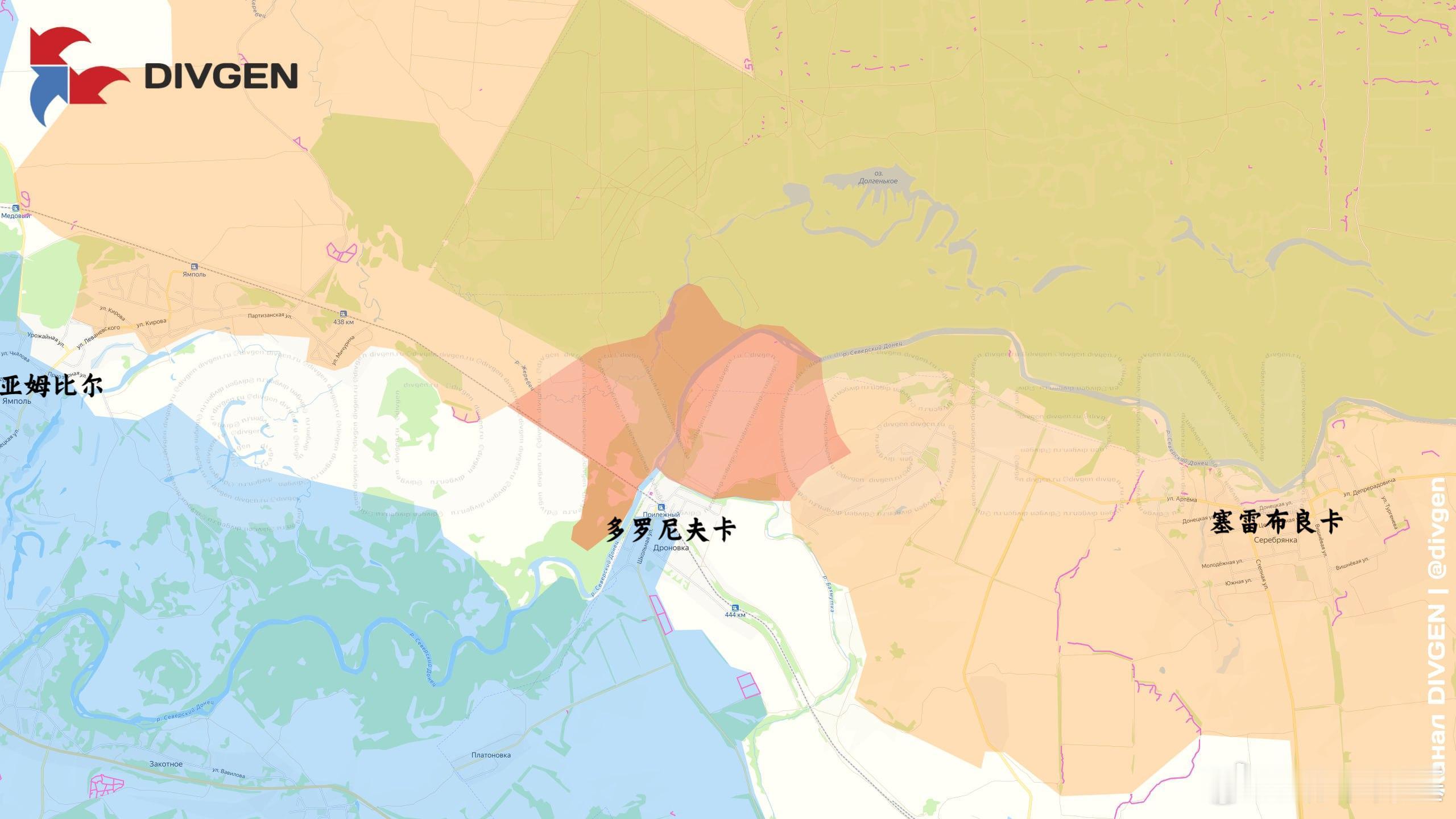多罗尼夫卡附近的拉平来源：DIVGEN 🚩 Карта СВО、AMK Map