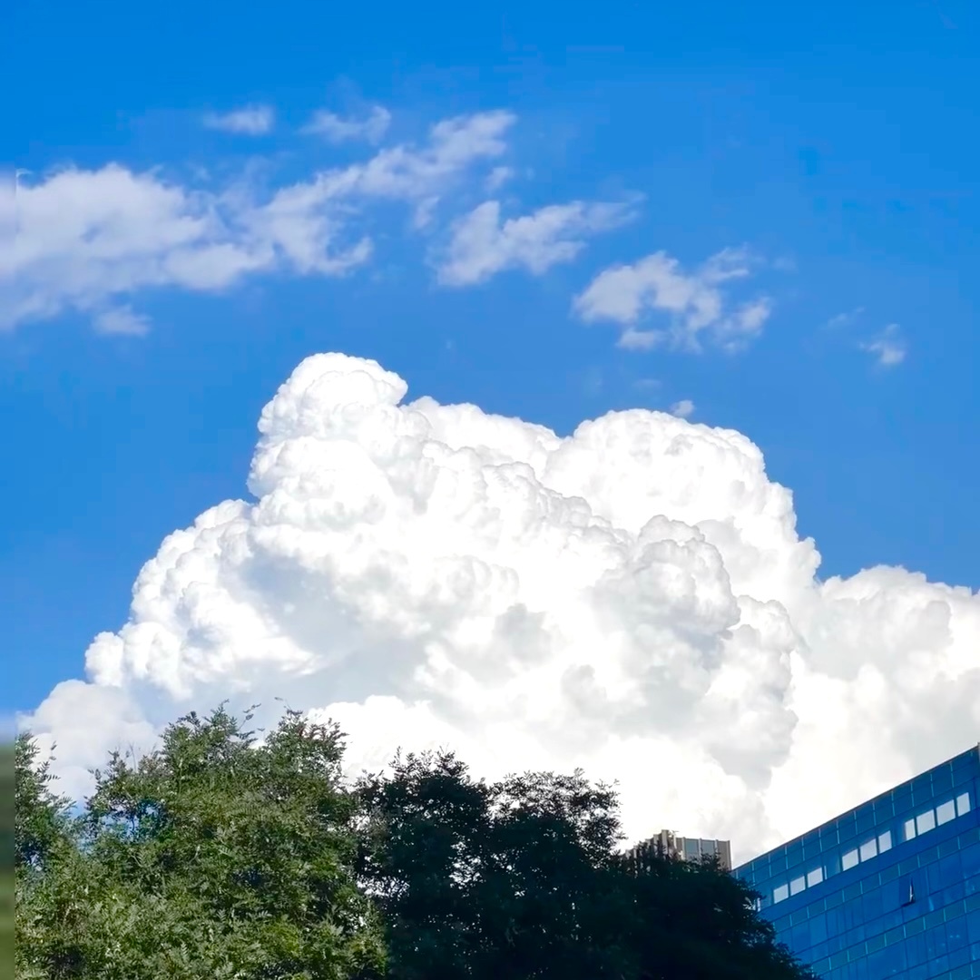 “云朵翻腾涌动构成了炙热的夏天☁️”.#看看你的天空##Plog##随手拍天空#