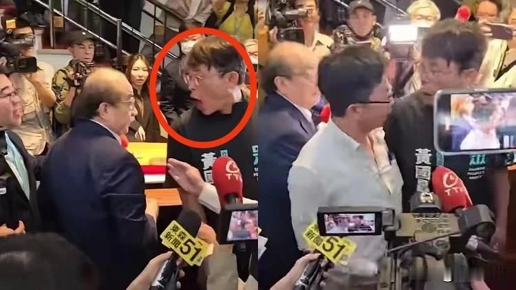 刚刚，台湾议场门前爆发激烈冲突，三党混战，现场一片混乱，鞋子、手表等散落一地，有