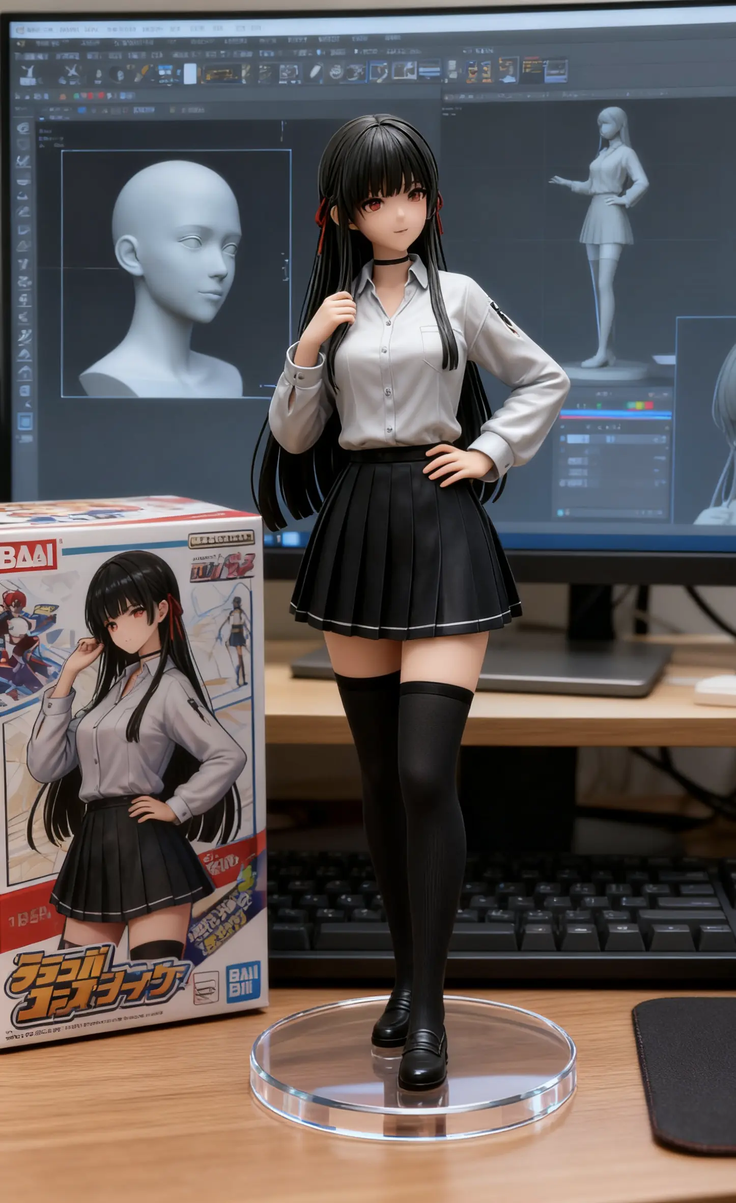 手办模型 3d建模 二次元 3d打印  黑丝