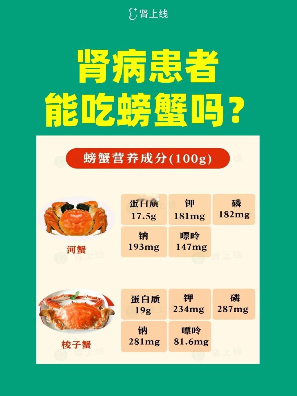 肾病患者，能吃螃蟹吗？