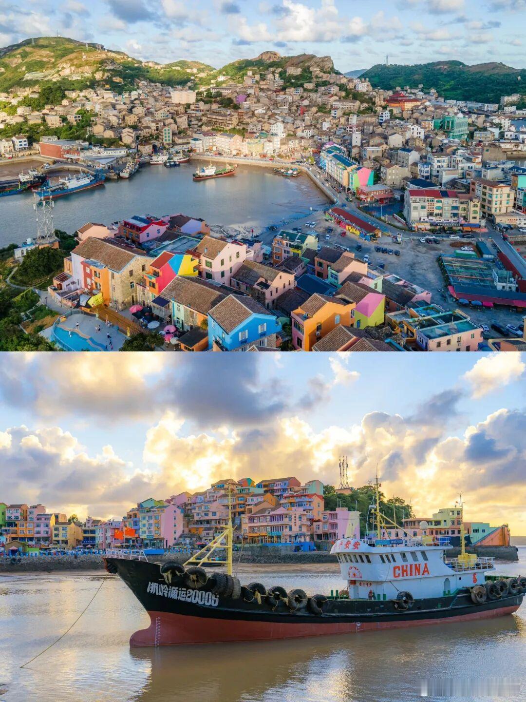 盛夏追光之旅微博旅行ing在温岭邂逅藏在海边的彩虹梦境，彩色马卡龙小屋配古雅石屋