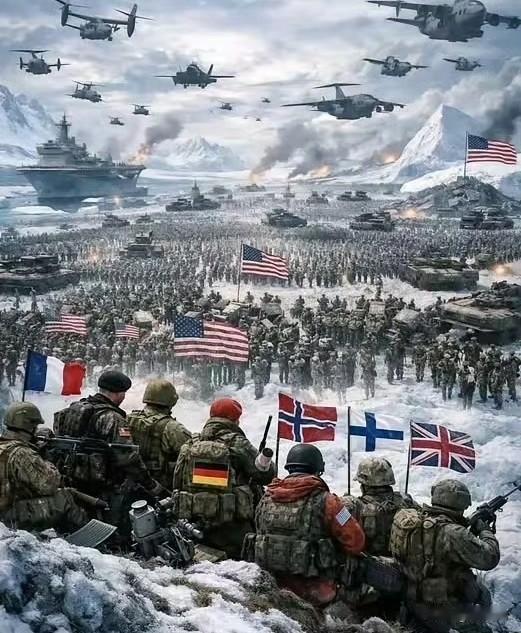 活久见。欧洲七国（个）联军，抵抗美国入侵格陵兰，更好笑的一幕是，几个国家派出的士