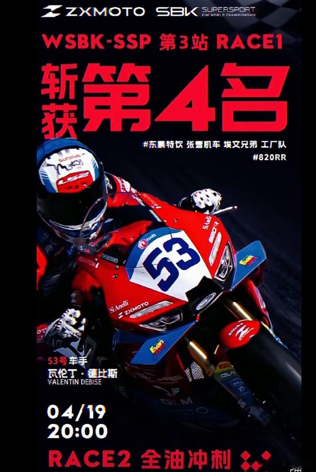 张雪机车张雪机车荷兰站第4名张雪机车第4名张雪机车第三变第四被要求加重和限动力这