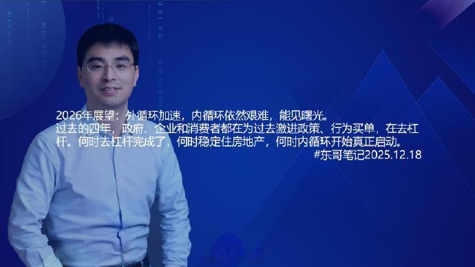 2026年展望：外循环加速，内循环依然艰难，能见曙光。
过去的四年，政府、企业和