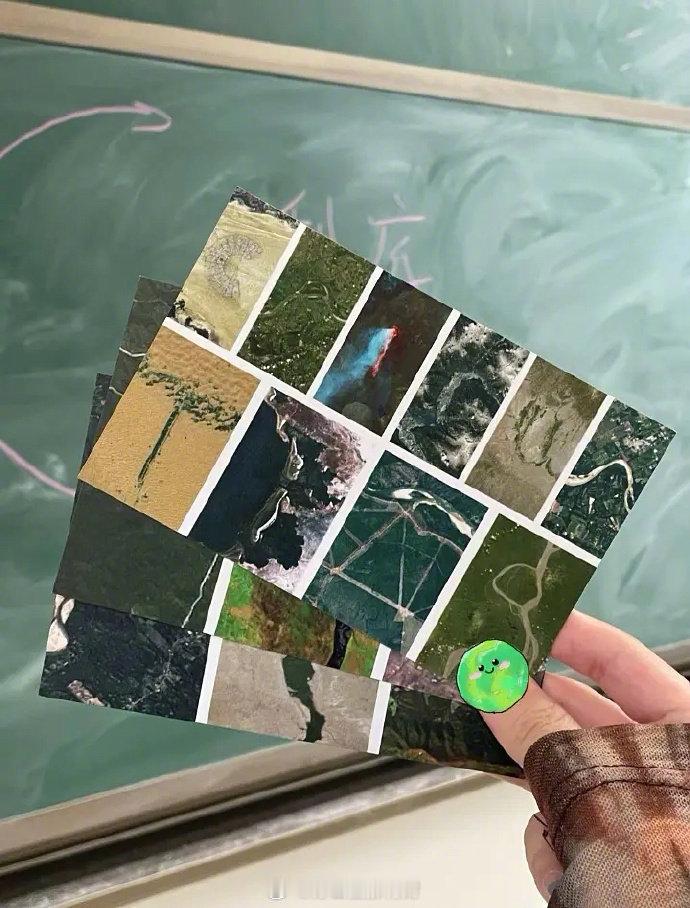 地理老师用地貌图拼成了学生的名字 ​​​
