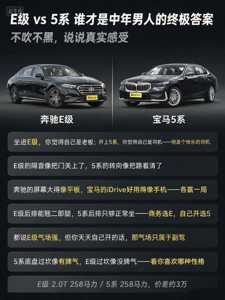 运动驾趣对决典雅豪华，宝马5系和奔驰E级 两款德系行政轿车怎么选
2026 款宝